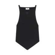 (W) Courreges Rib Knit Pointy Tank Top Black
