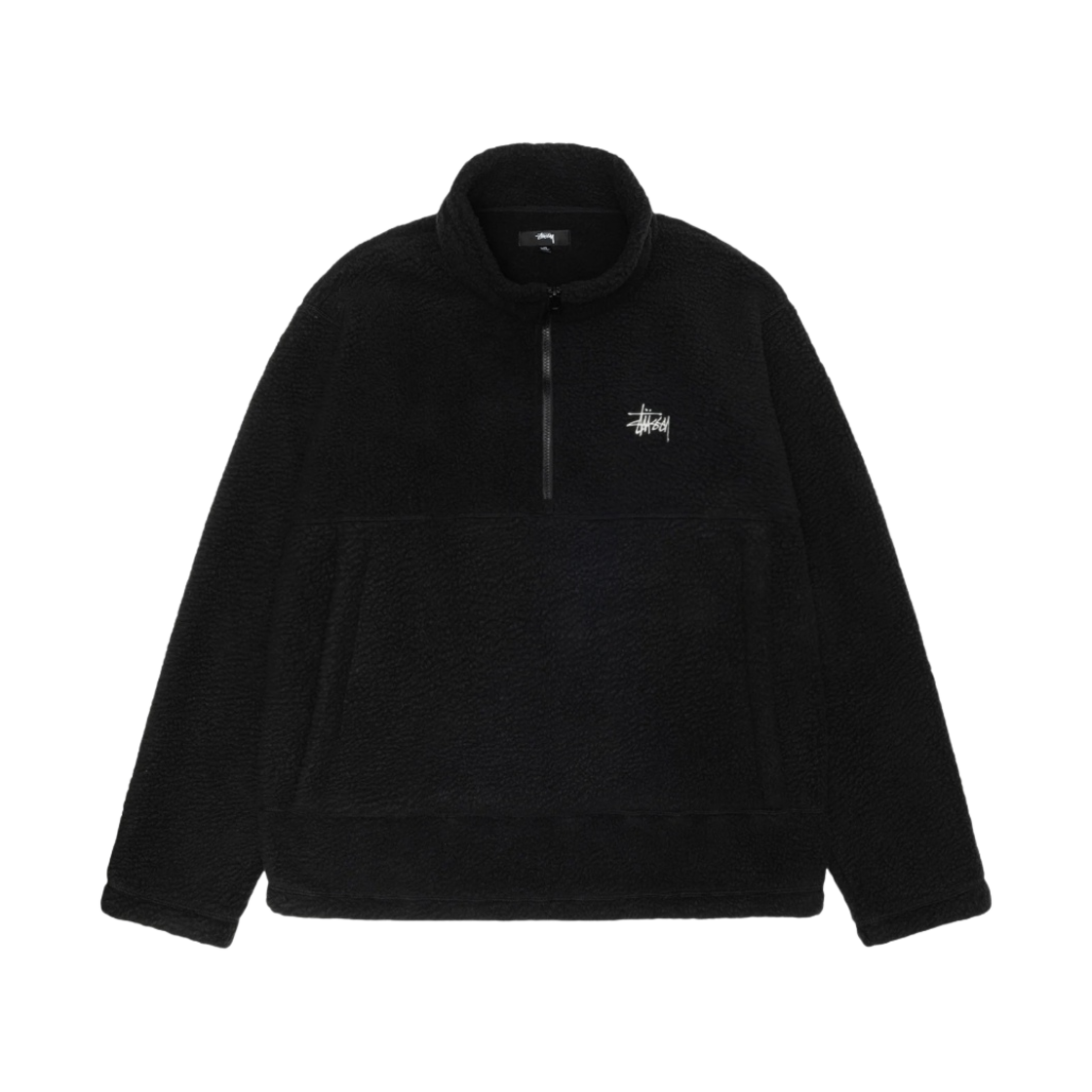 Stussy LIGHT WEIGHT LS ZIP POLO 黒 L ☆送料・関税込☆Stussy☆LIGHT WEIGHT LS ZIP POLO☆ (STUSSY