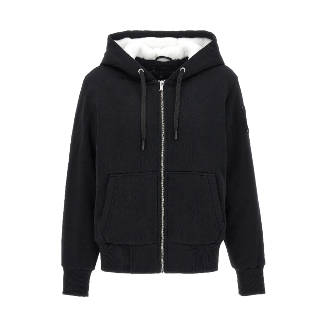 M33LS636244 (W) Moose Knuckles Classic Bunny 2 White Lining Zip Hoodie Black - 23FW