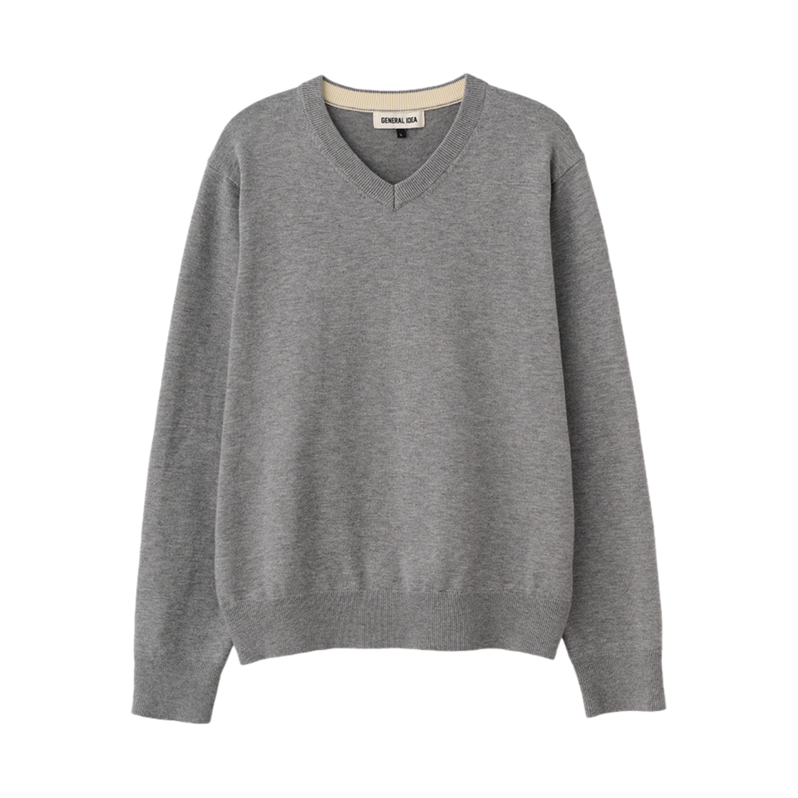 제너럴아이디어 맨 에센셜 미니멀 브이넥 풀오버 그레이(General Idea Man Essential Minimal V-Neck Pullover Grey) - 1