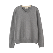 General Idea Man Essential Minimal V-Neck Pullover Grey