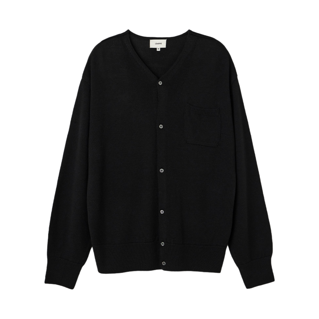 르아브 베일 브이넥 가디건 블랙(LEARVE Veil V-neck Cardigan Black)