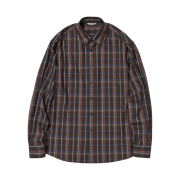 Auralee Super Light Wool Check Shirt Dark Brown