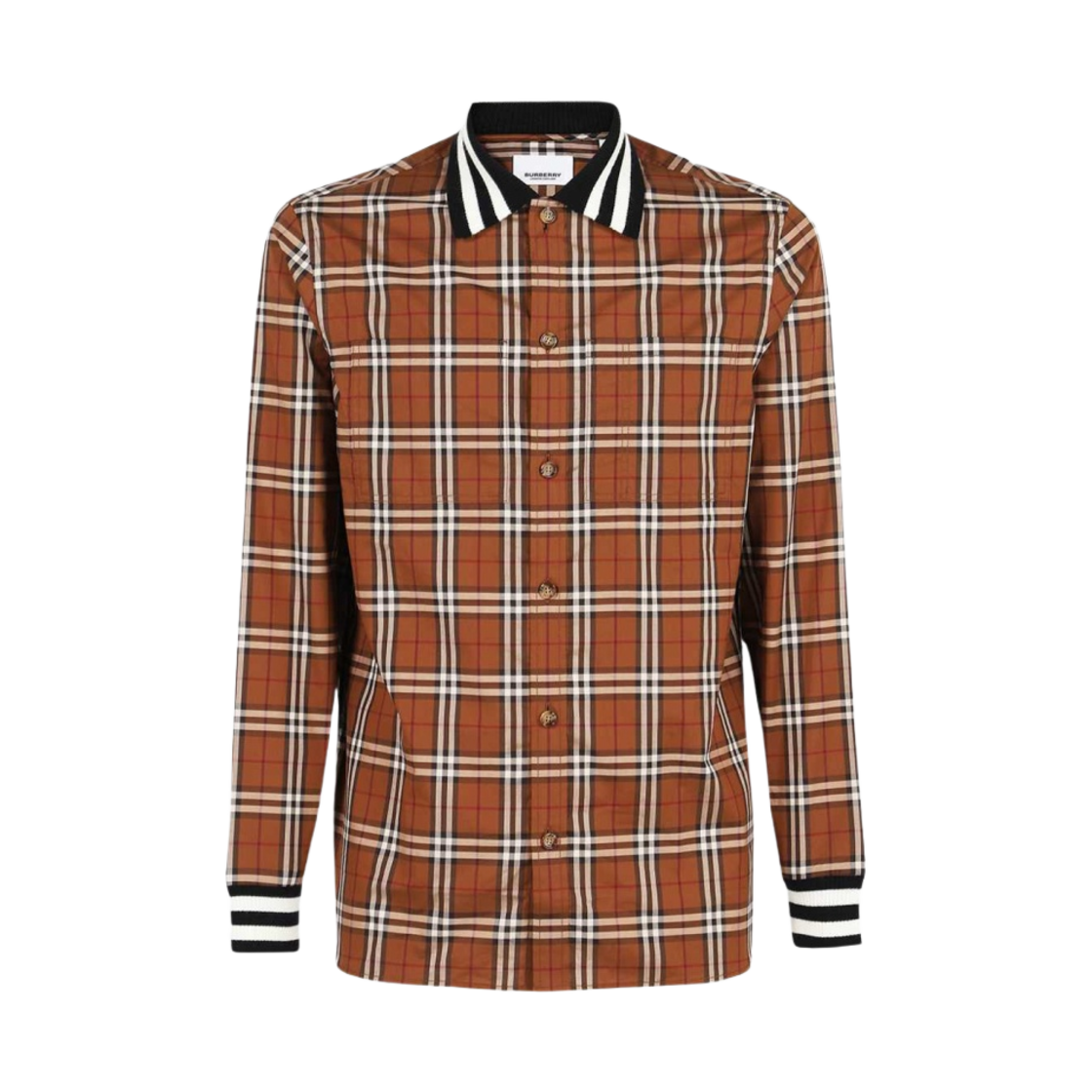 8048181 Burberry Towner Check Cotton Shirt Brown