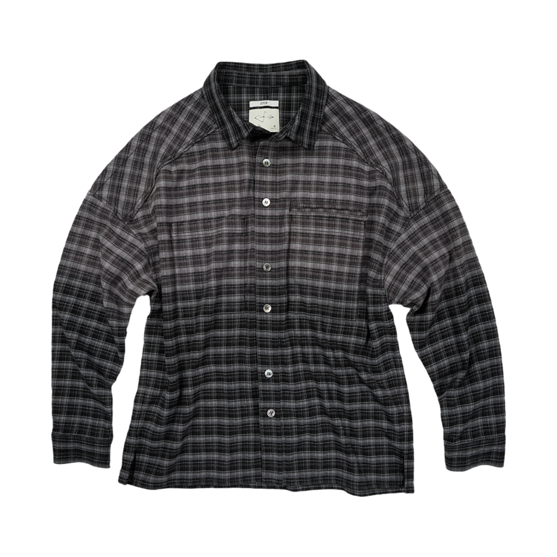 이티씨이 그라데이션 플란넬 체크 셔츠 블랙(ETCE Gradation Flannel Check Shirt Black) - 1
