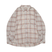 [KREAM 단독] Haleine Carpenter Pocket Check Shirts Peach Fuzz