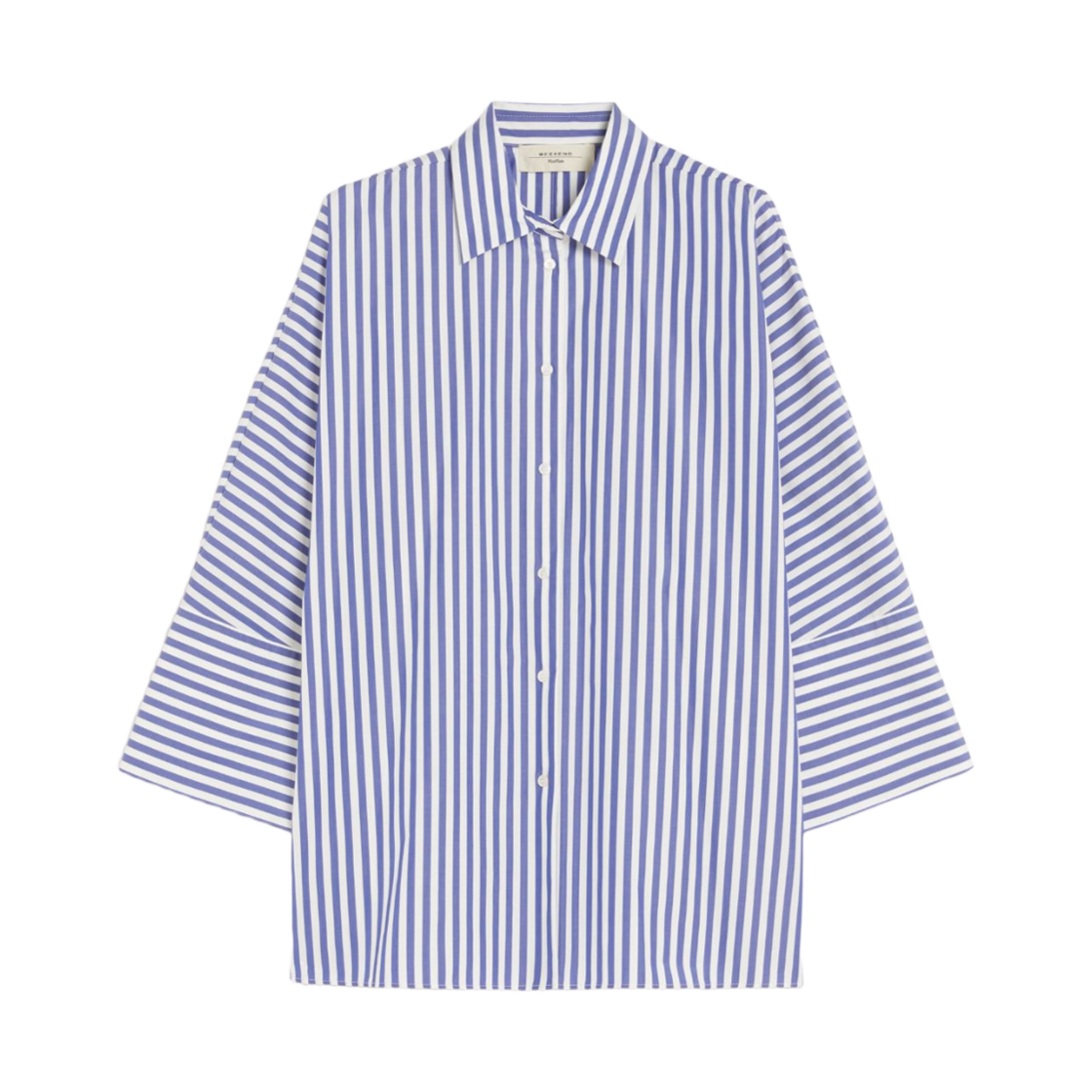 HUDSON-045 (W) Weekend Max Mara Hudson Stripe Three-quarter Sleeve Shirt Navy