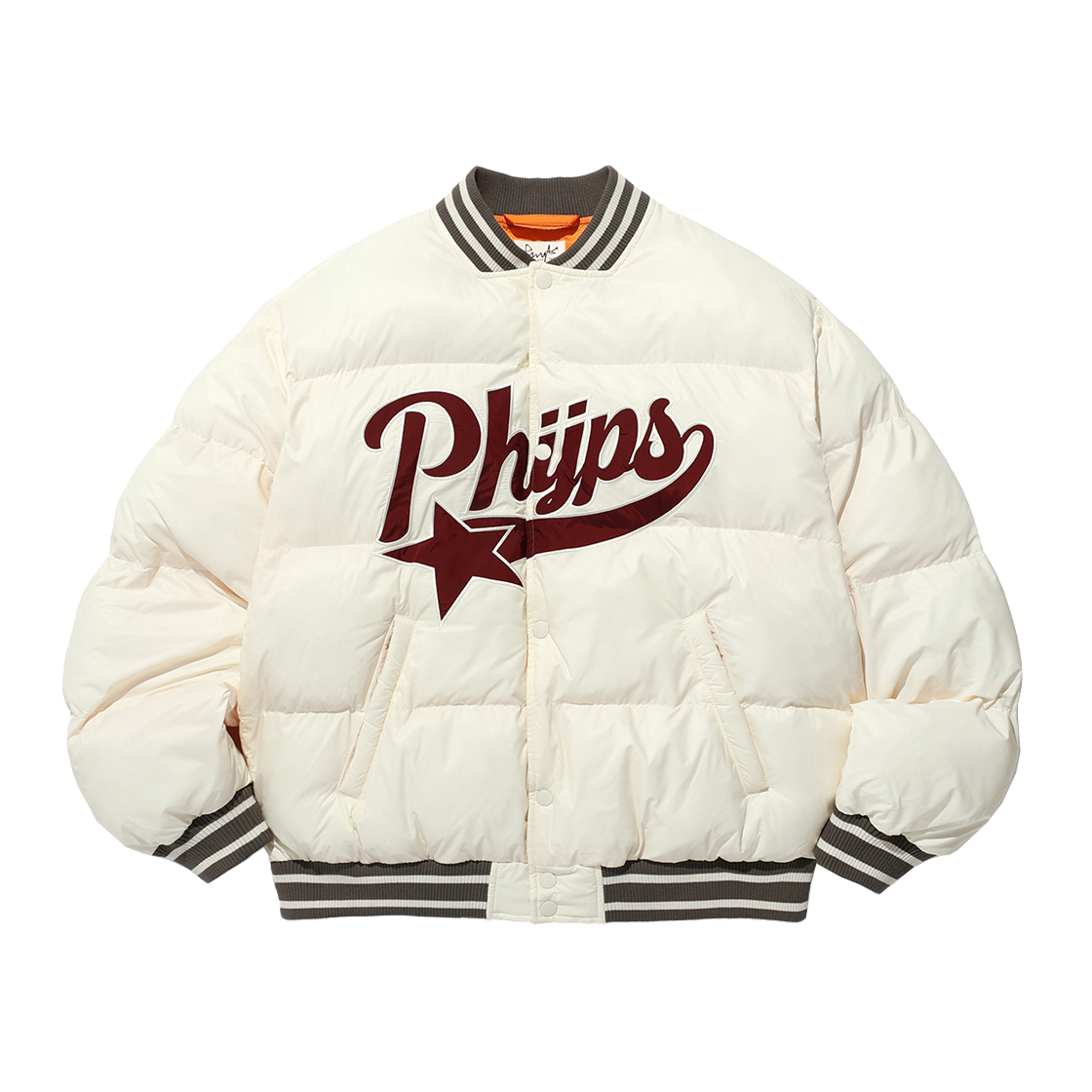 PD05JP7001IV Phyps Dept Star Tail Short Puffy Padded Jacket Ivory