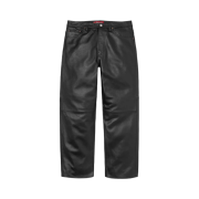Supreme Leather Baggy 5-Pocket Jean Black - 24FW