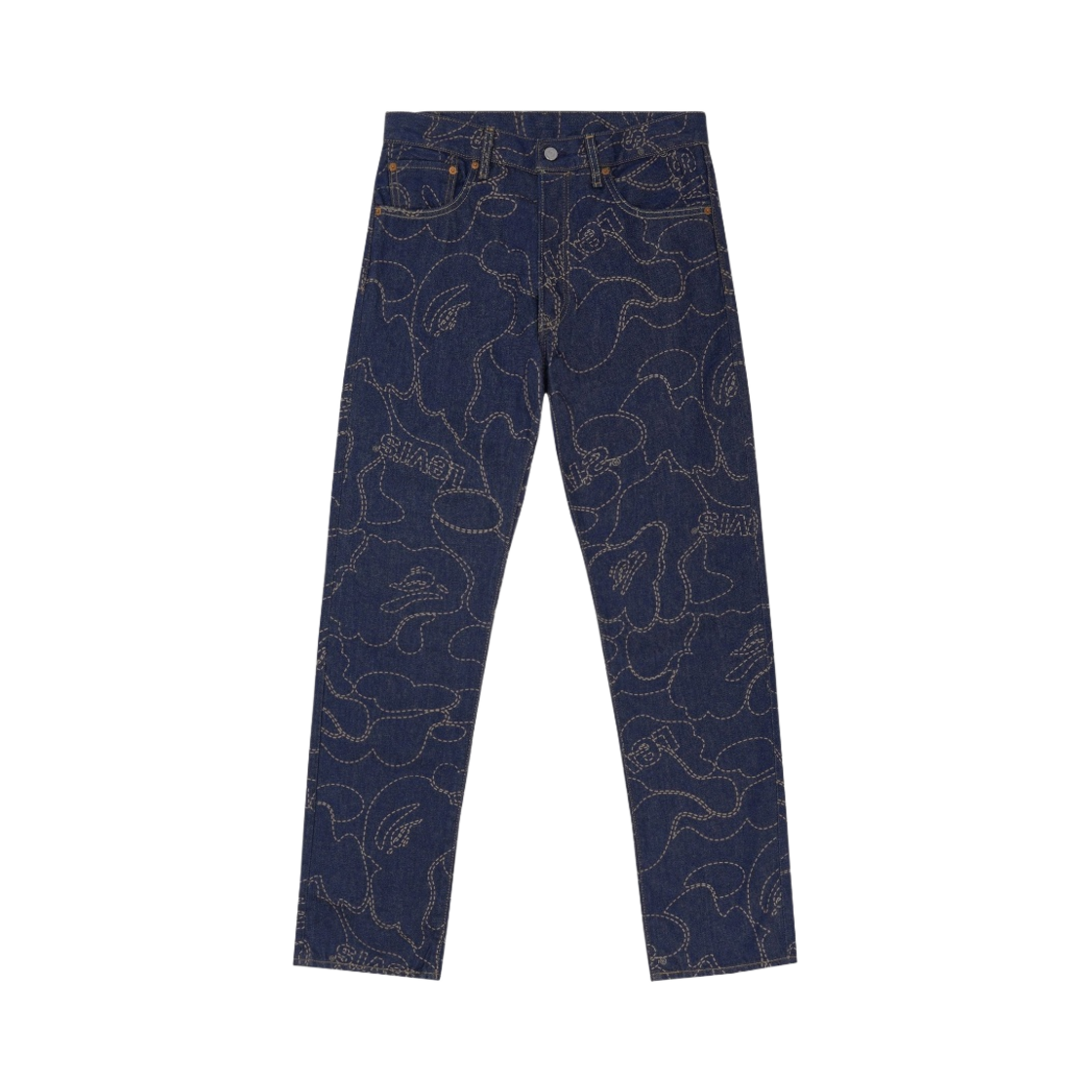 베이프 x 리바이스 카모 501 93 모델 인디고(BAPE x Levi's Camo 501 93 Model Indigo)