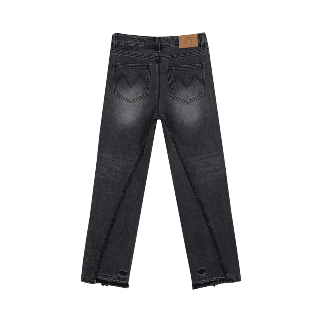 (W) 마뗑킴 로우 블랙 디테일 데님 팬츠 그레이((W) Matin Kim Raw Back Detail Denim Pants Grey) - 2