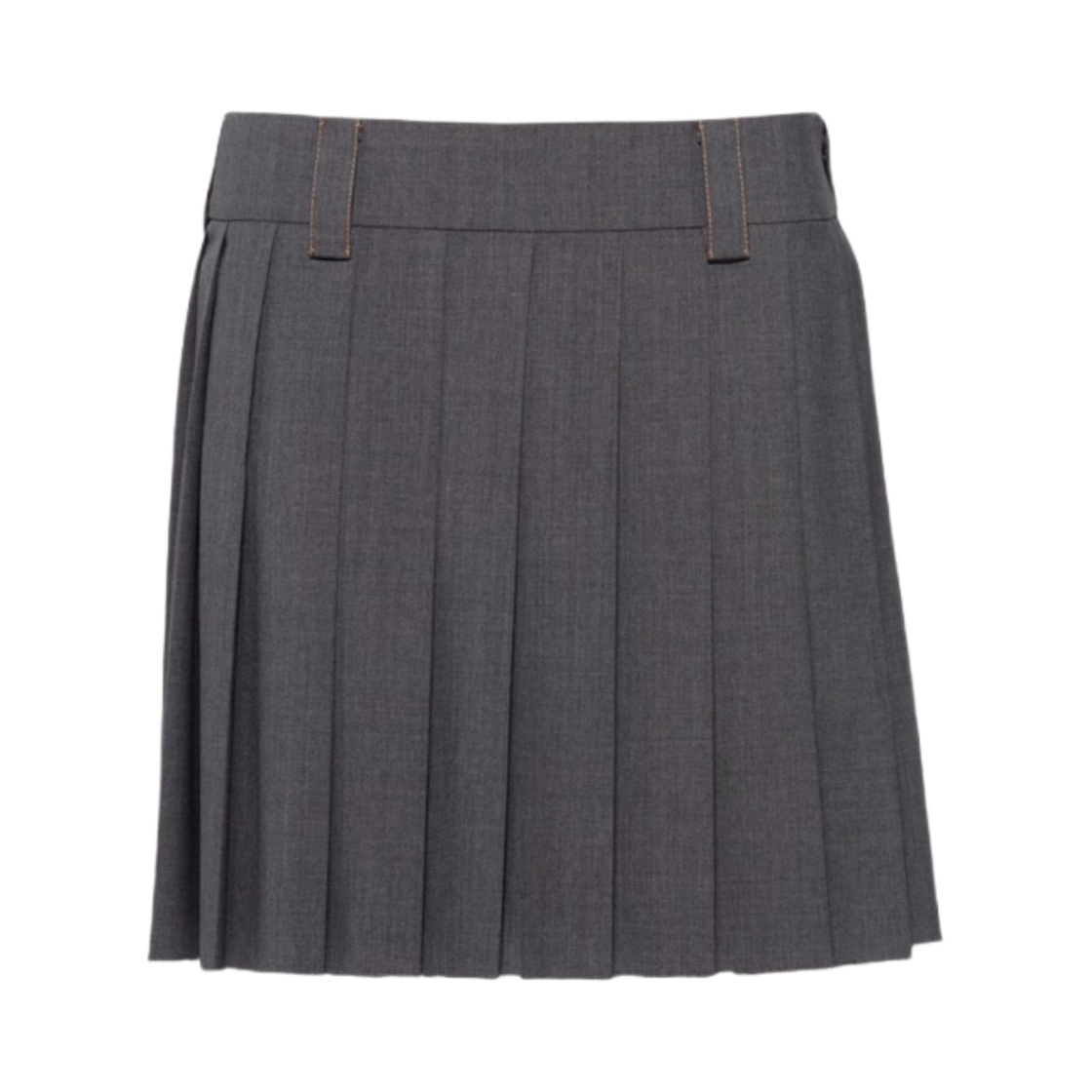 (W) 미우 미우 라이트 울 미니스커트 슬레이트 그레이((W) Miu Miu Light Wool Miniskirt Slate Gray) - 1