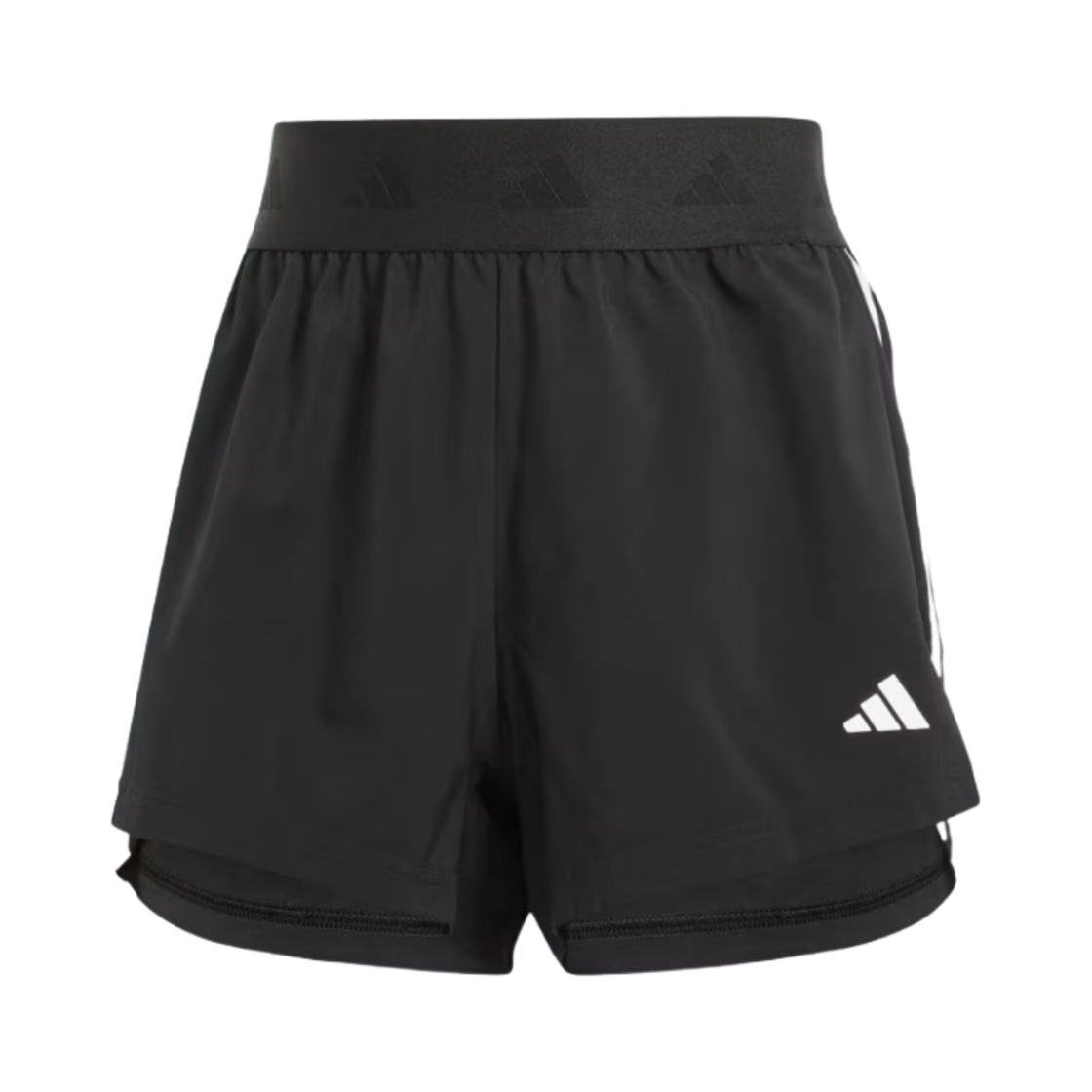 IT4665 (W) Adidas Hyperglam Woven Shorts Black White - KR Sizing
