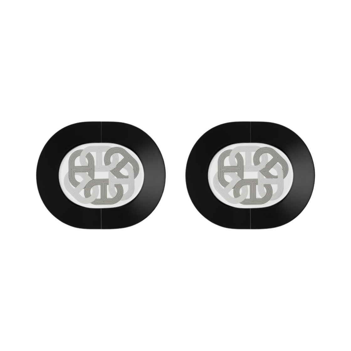 에르메스 랠리 24 라지 오발 플레이트 블랙 (2개입)(Hermes Rallye 24 Large Oval Plate Black (2 Plates)) - 1