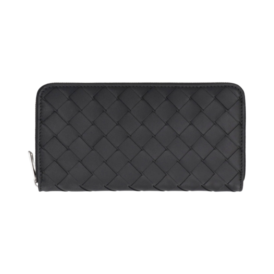보테가 베네타 인트레치아토 집 어라운드 지갑 블랙(Bottega Veneta Intrecciato Zip Around Wallet Black) - 1