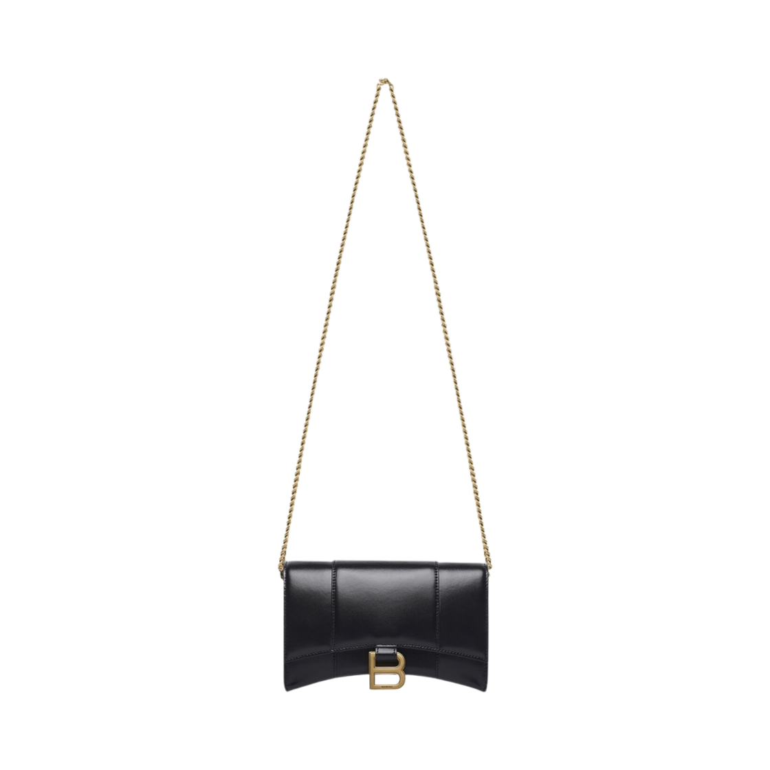 발렌시아가 샤이니 박스 카프스킨 아워글래스 체인 지갑 블랙(Balenciaga Hourglass Wallet on Chain Box in Shiny Box Calfskin Black) - 1