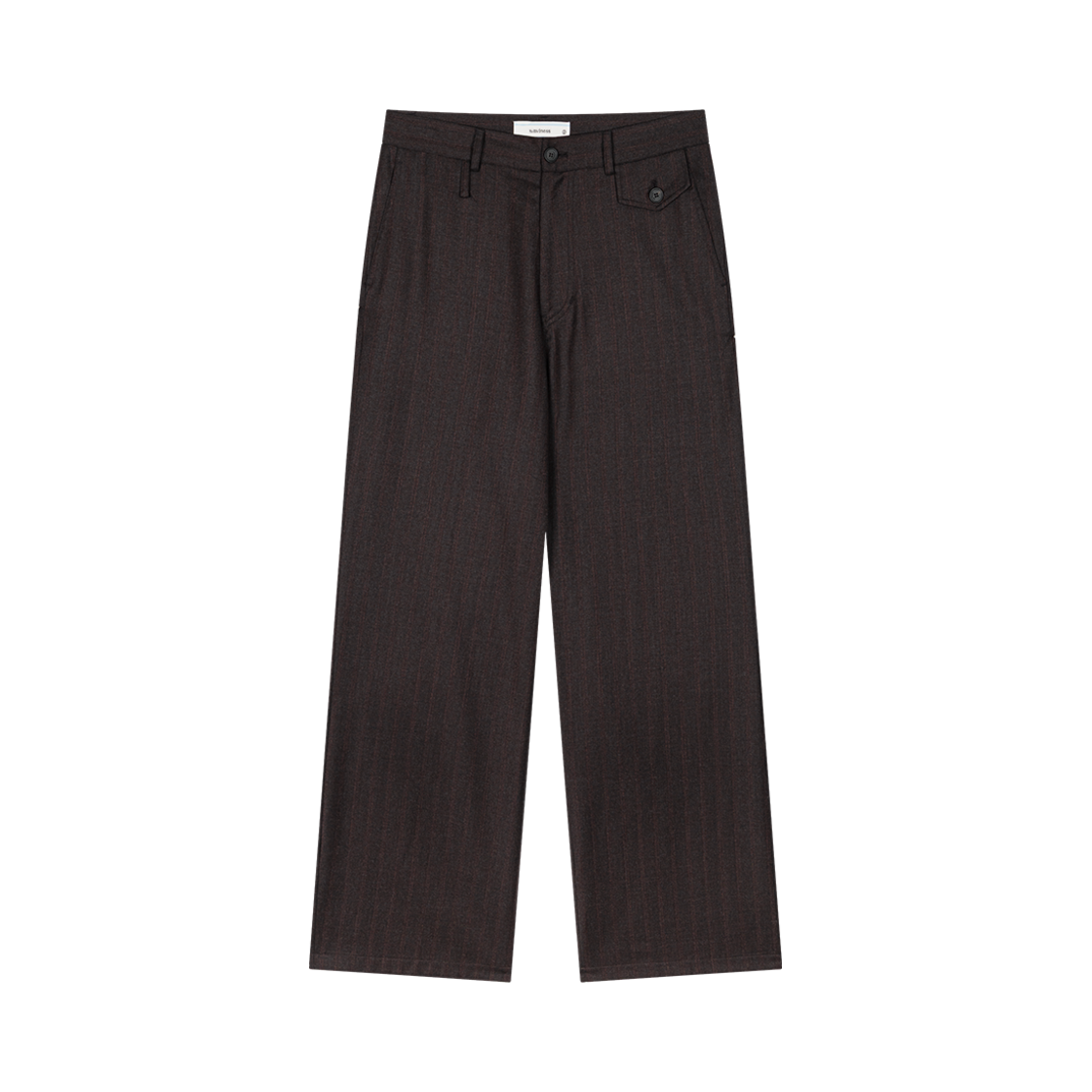 Waviness25246 Waviness Fissure Stripe Layered Slacks Brown