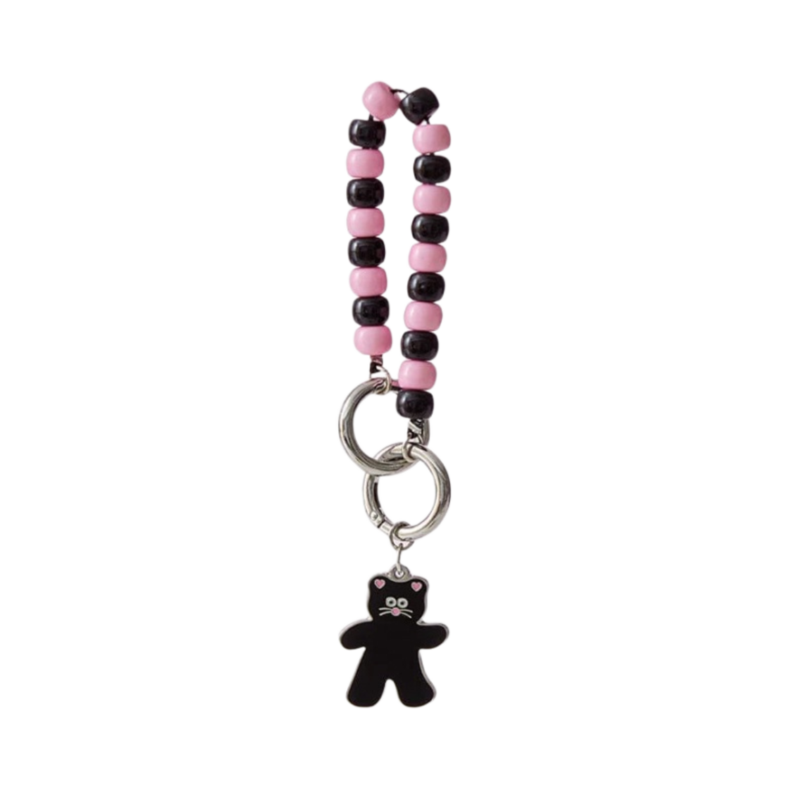 모남희 블핑이 비즈 스트랩 블랙 핑크(Monamhee Beulpingi Beads Strap Black Pink)