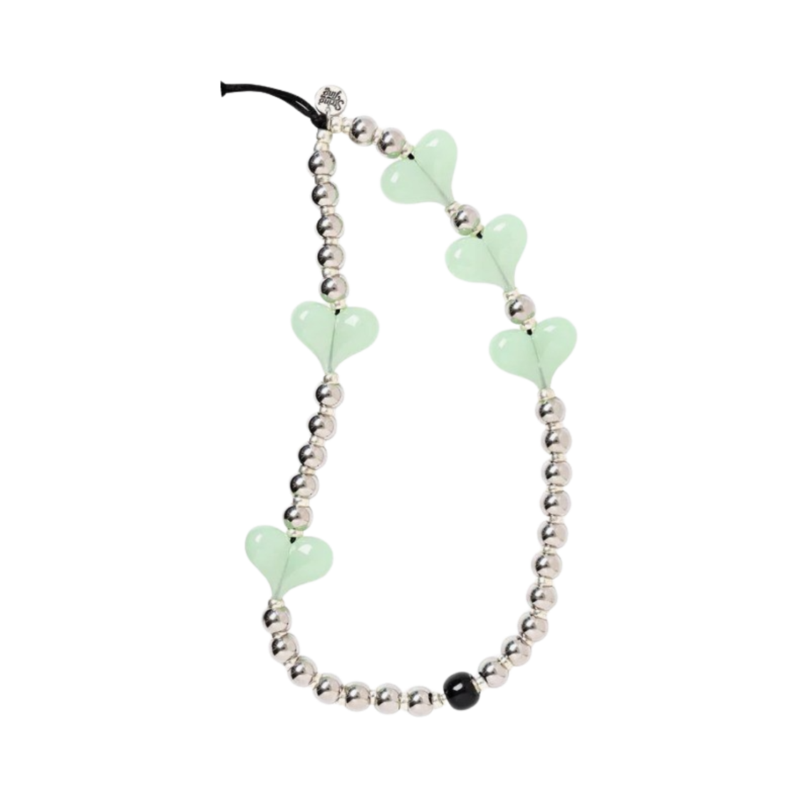 스트링 팅 스틸 마이 하트 제이드 리스틀릿 폰 스트랩(String Ting Steel My Heart Jade Wristlet Phone Strap)