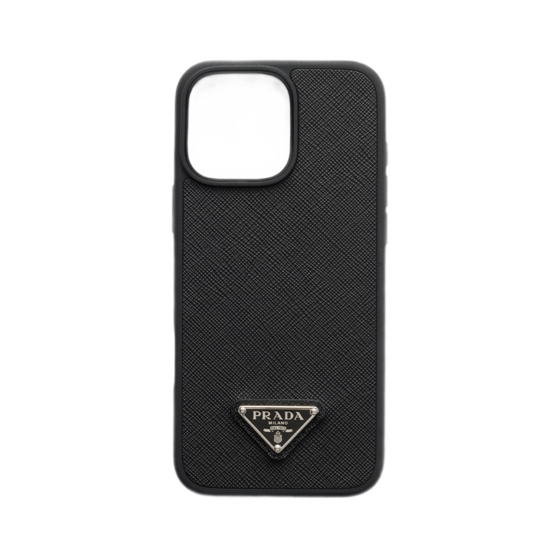 프라다 사피아노 레더 케이스 아이폰 16 프로 맥스 블랙(Prada Saffiano Leather Case For iPhone 16 Pro Max Black)