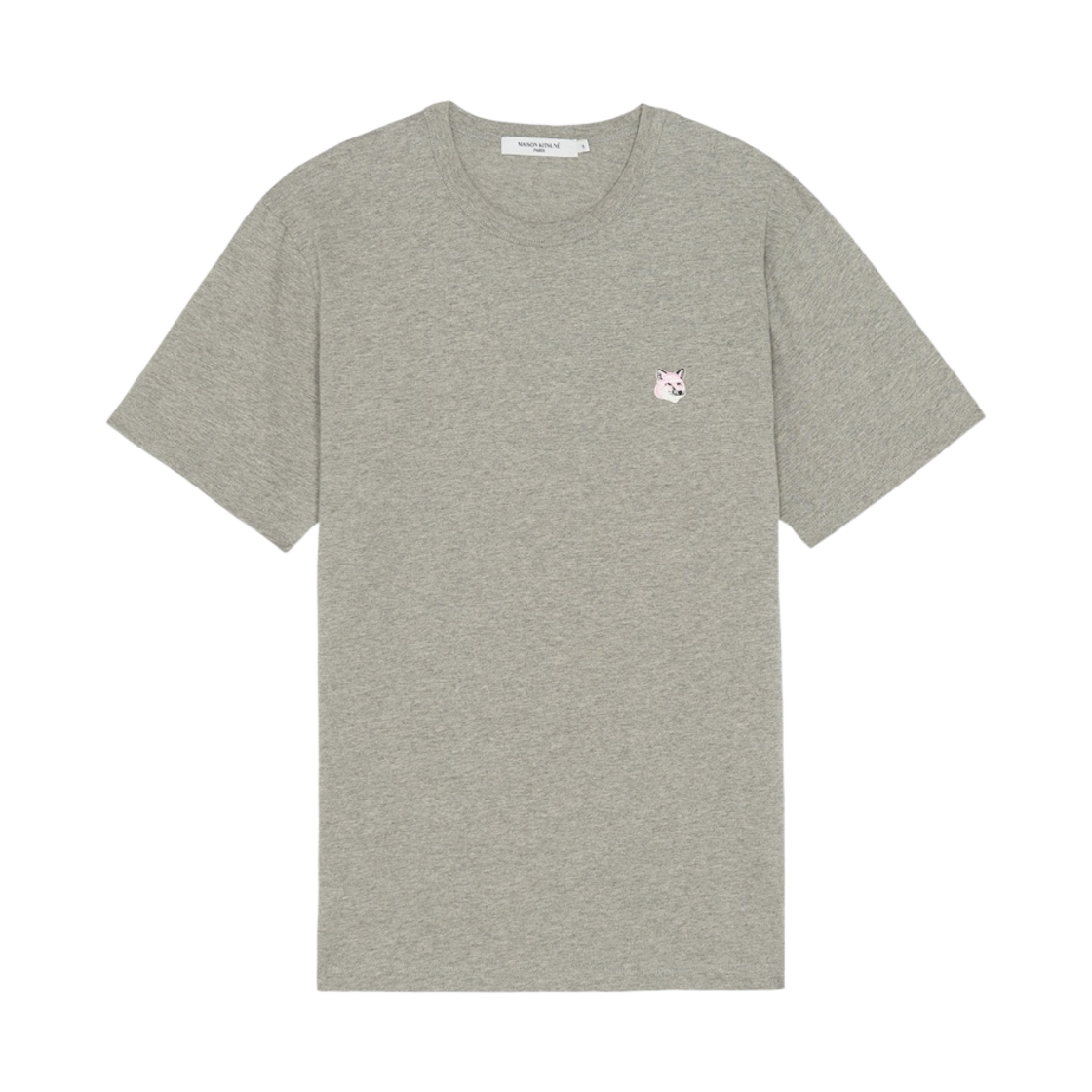 메종 키츠네 모노크롬 폭스 헤드 패치 클래식 티셔츠 그레이 멜란지(Maison Kitsune Monochrome Fox Head Patch Classic T-Shirt Grey Melange) - 1