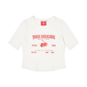 True Religion x KIRSH Crop Slim T-Shirt Ivory