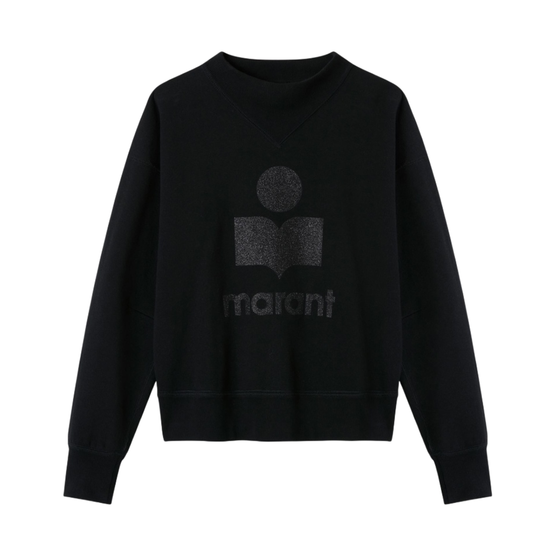 SW0003FA-A1M77E-01BK (W) Isabel Marant Moby Glitter Logo Sweatshirt Black - 23SS