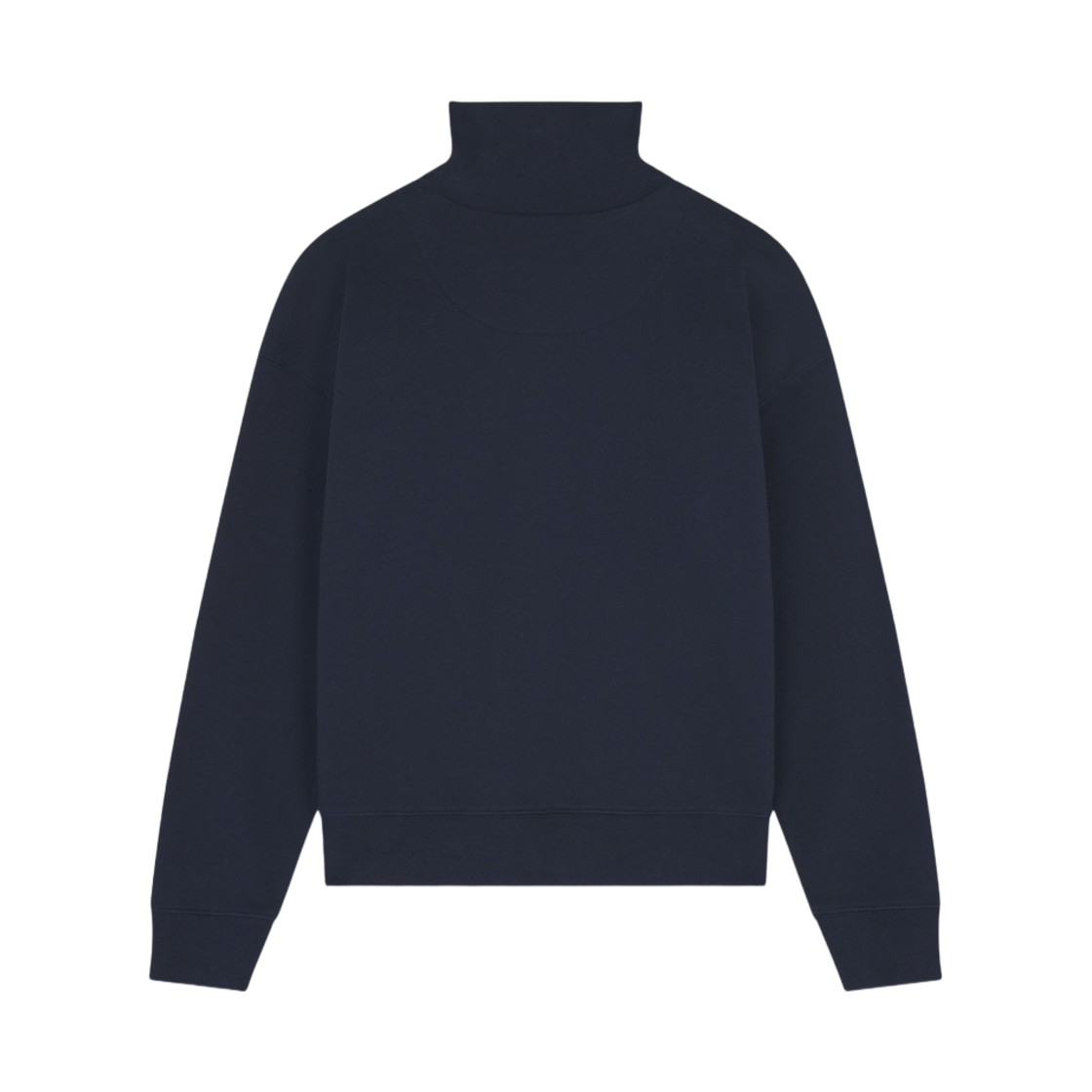 (W) 메종 키츠네 스트로베리 리프 하프 집 스웨트셔츠 네이비((W) Maison Kitsune Strawberry Leaf Half Zip Sweatshirt Navy) - 2