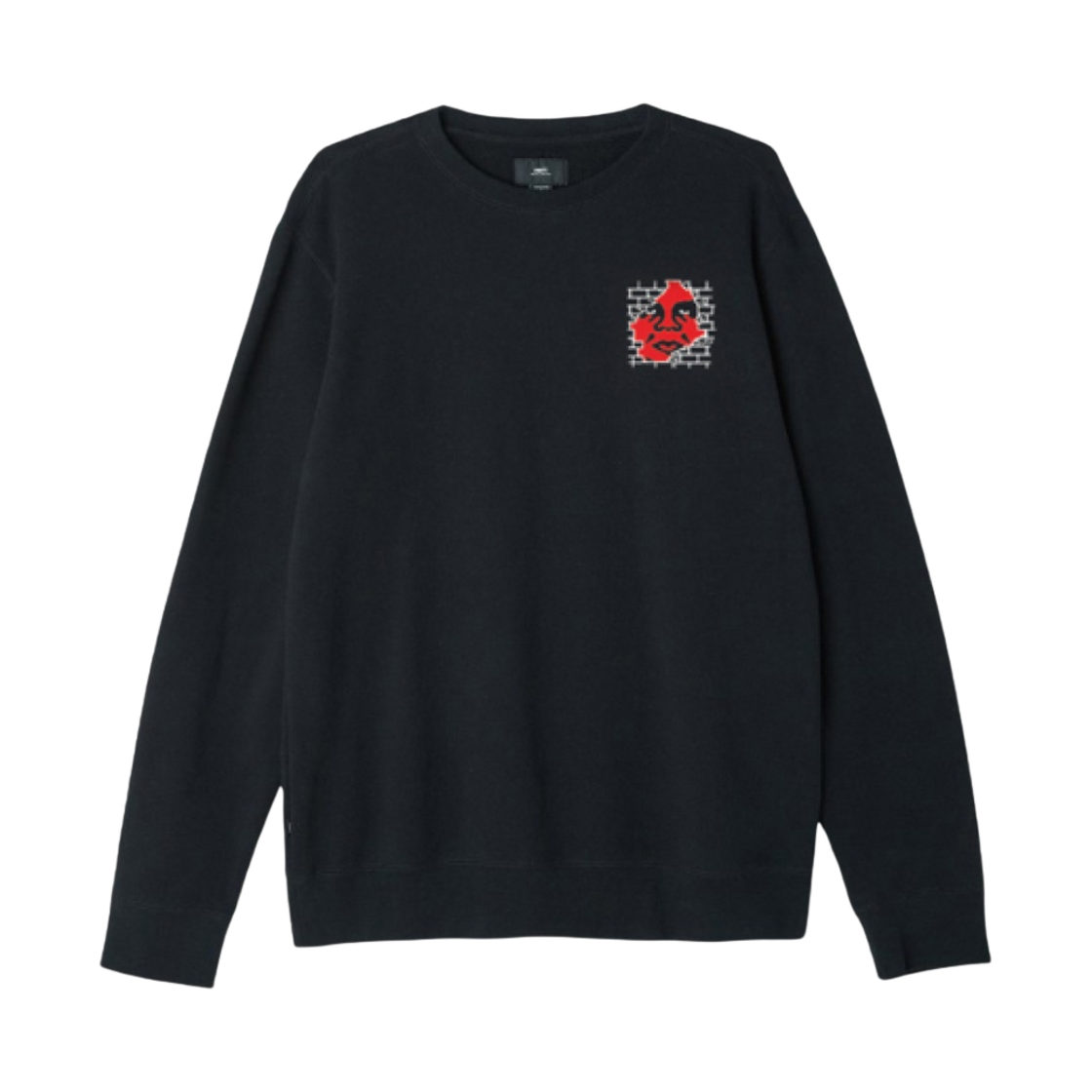 오베이 빅 보이 팬츠 베이직 크루넥 블랙(Obey Big Boy Pants Basic Crewneck Black)