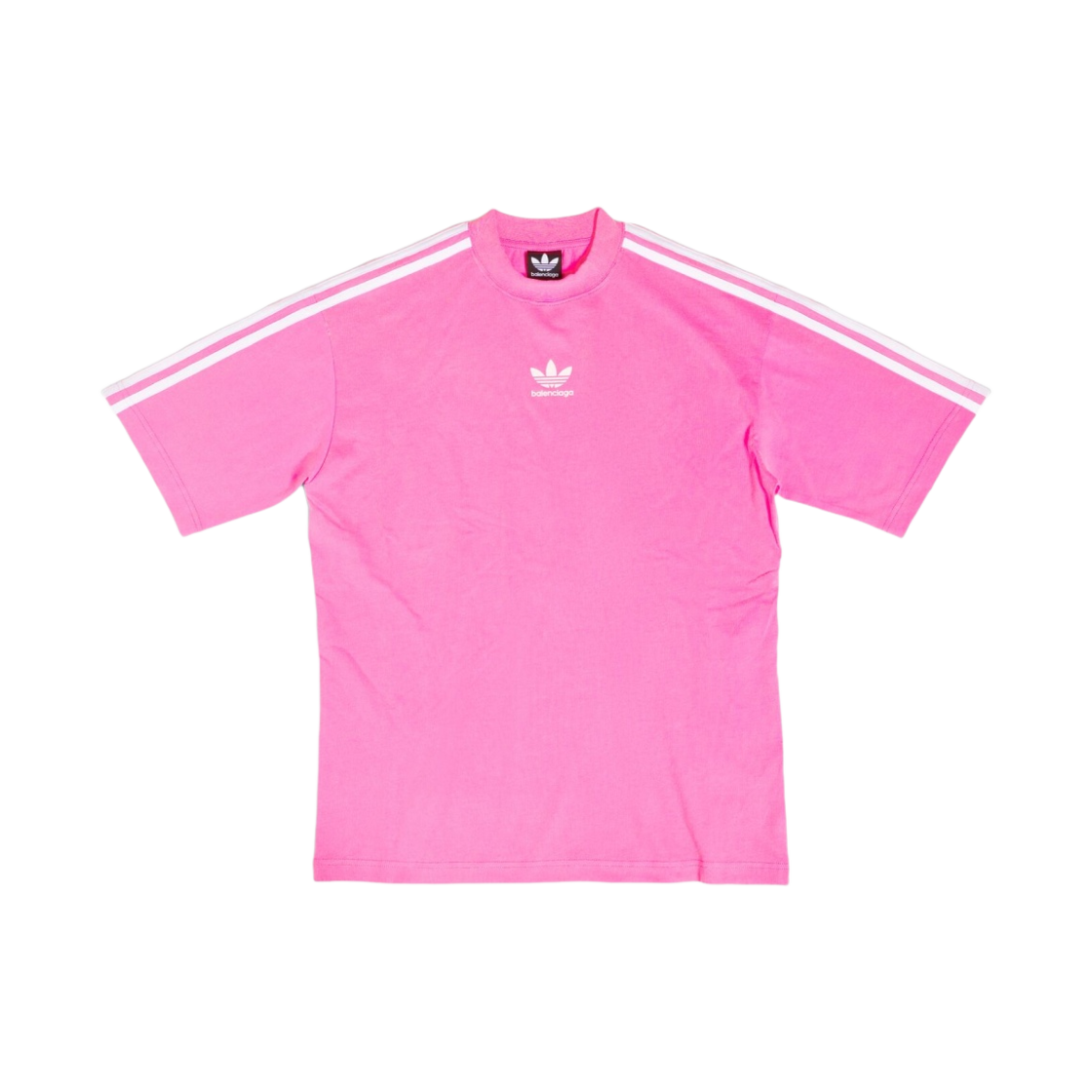 (W) 발렌시아가 x 아디다스 티셔츠 미디움 핏 네온 핑크((W) Balenciaga x Adidas T-Shirt Medium Fit Neon Pink) - 1