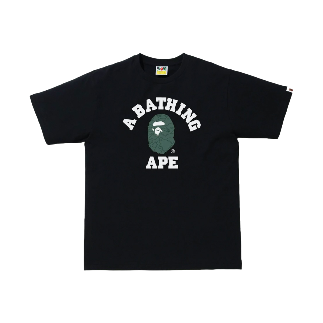 베이프 라인 퍼스트 카모 컬리지 티셔츠 블랙 그린