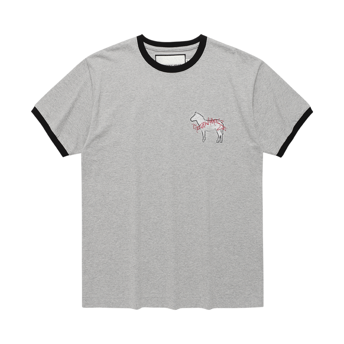 더바이닐하우스 말 스티커 티셔츠 그레이