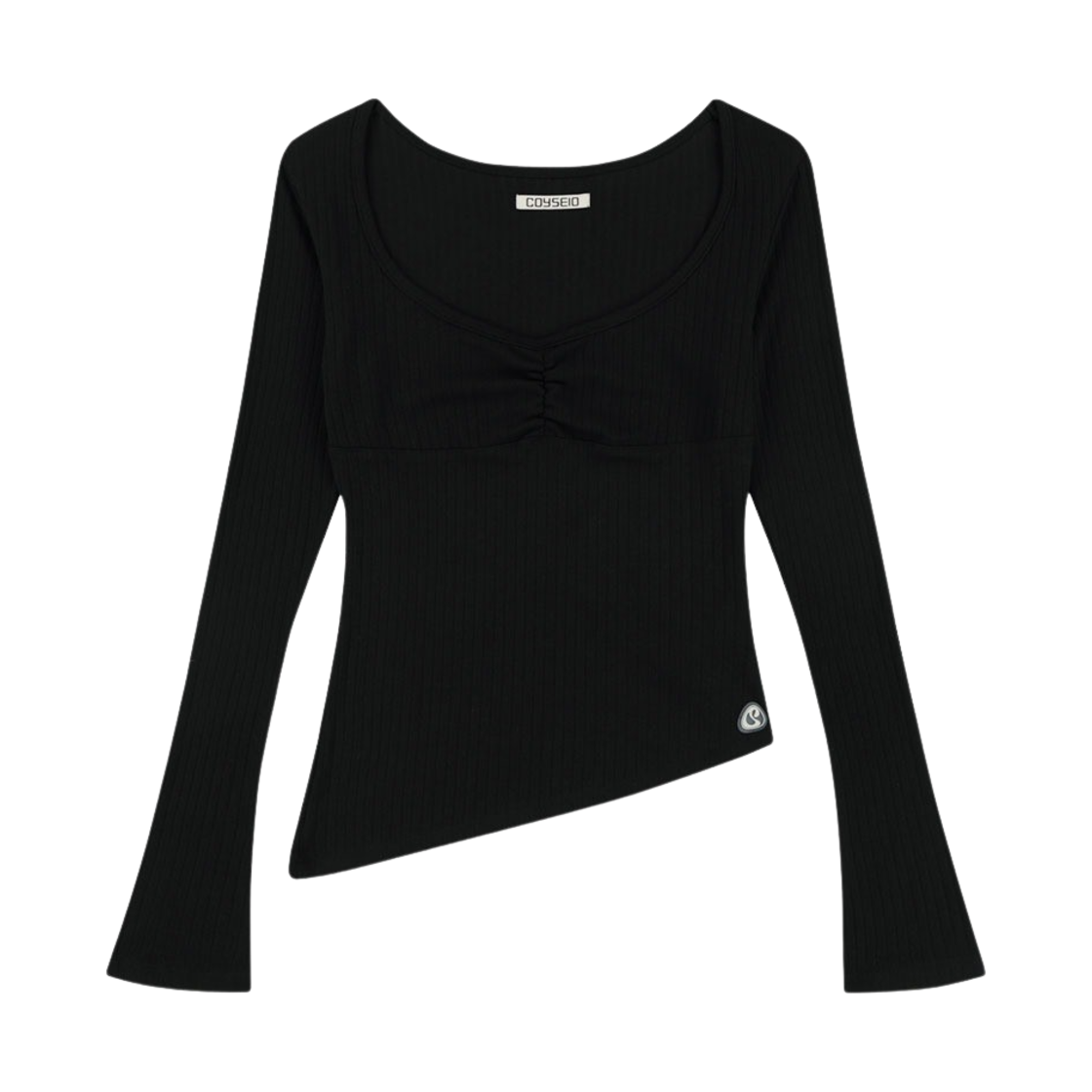 SU2403LT03BK Coyseio Unbalance Shirring Top Black