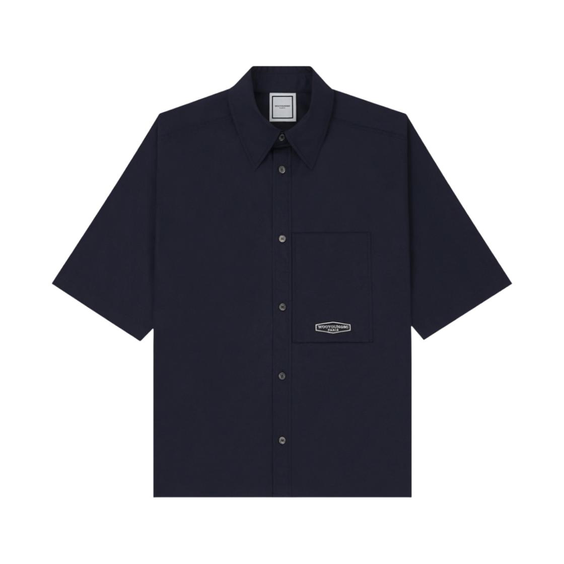 우영미 오버사이즈 백로고 숏슬리브 셔츠 네이비 - 21SS(Wooyoungmi Oversize Back Logo Short Sleeve Shirt Navy - 21SS) - 2