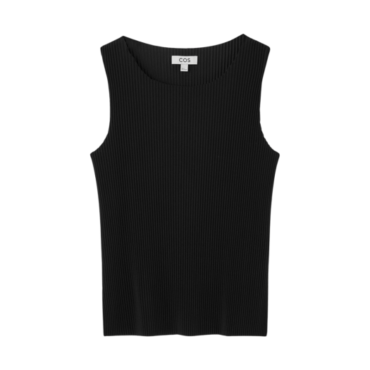 1246098001 (W) COS Ribbed Tank Top Black