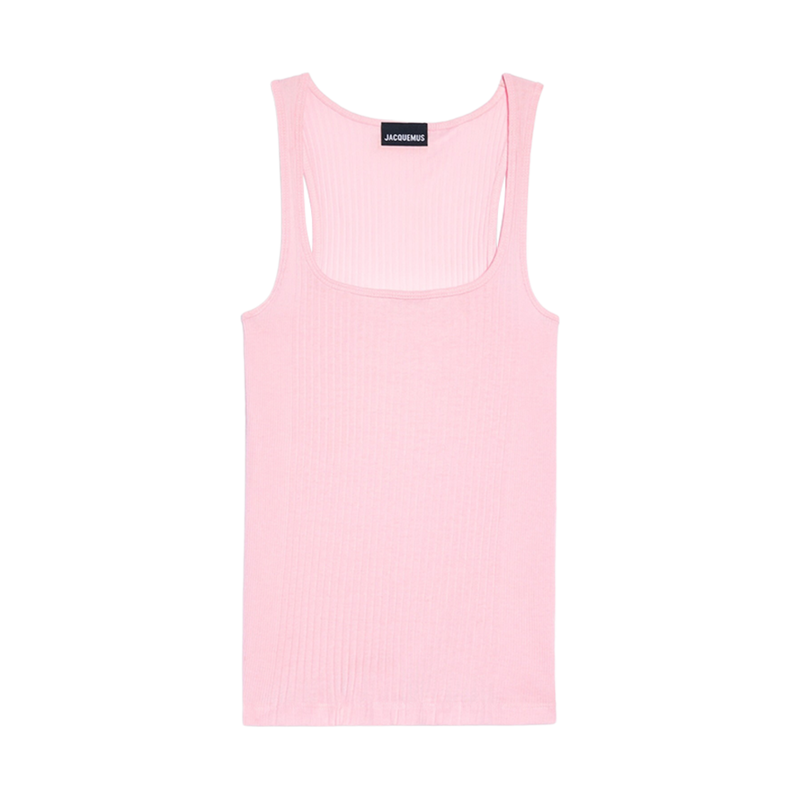 (W) 자크뮈스 르 데바듀어 카라코 립드 탱크탑 핑크((W) Jacquemus Le Débardeur Caraco Ribbed Tank Top Pink) - 1