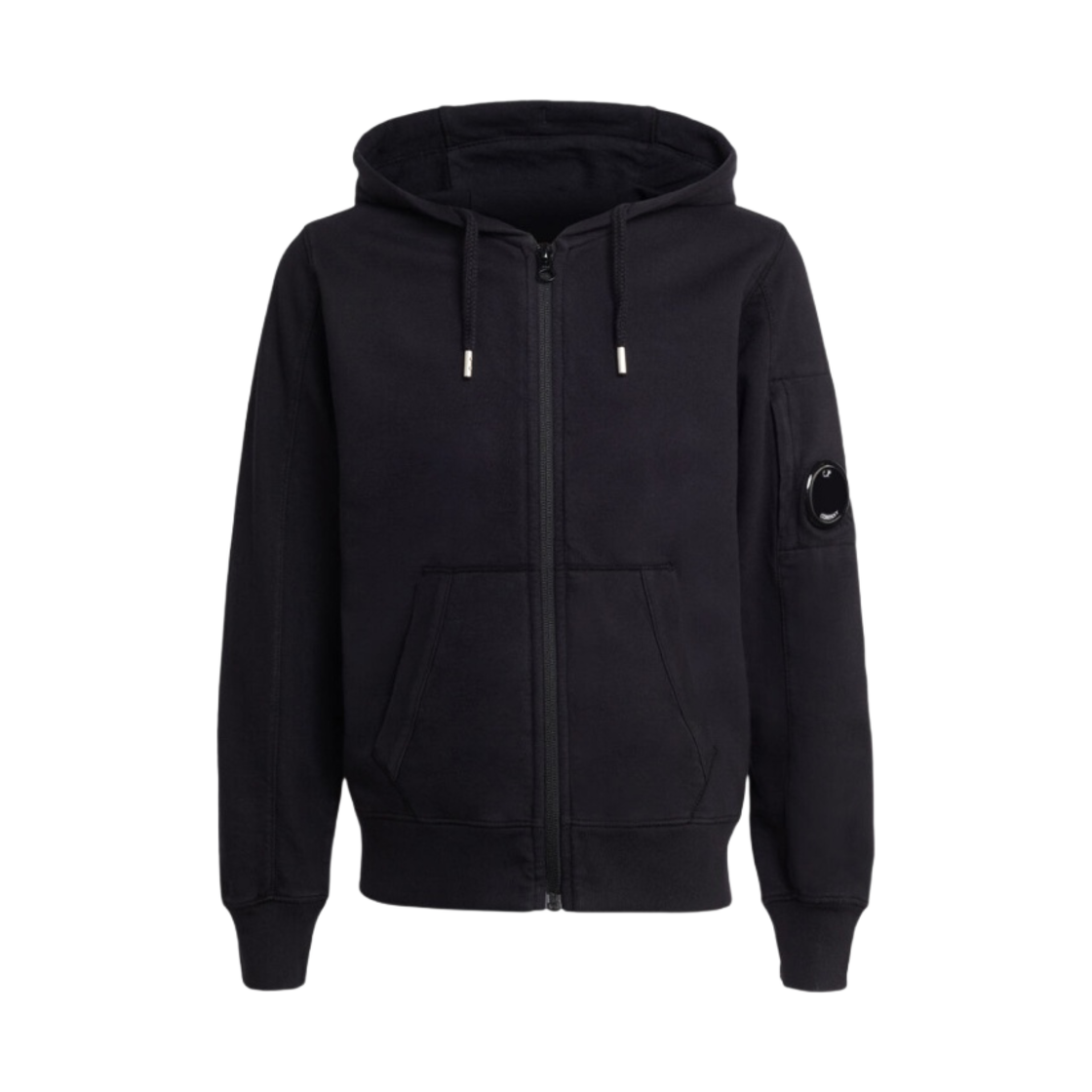 (키즈) C.P. 컴퍼니 U16 라이트 플리스 렌즈 후드 블랙 - 23FW((Kids) C.P. Company U16 Light Fleece Lens Hoodie Black - 23FW) - 1