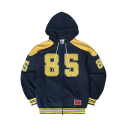 BORN TO WIN 85 Applique Rugby Hoodie Zip-Up Navy