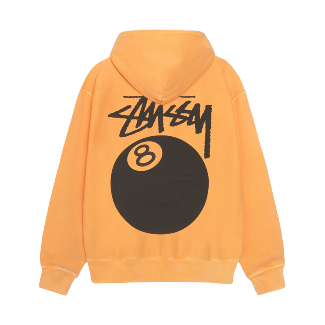 스투시 8볼 피그먼트 다이드 집 후드 오렌지(Stussy 8 Ball Pigment Dyed Zip Hoodie Orange)