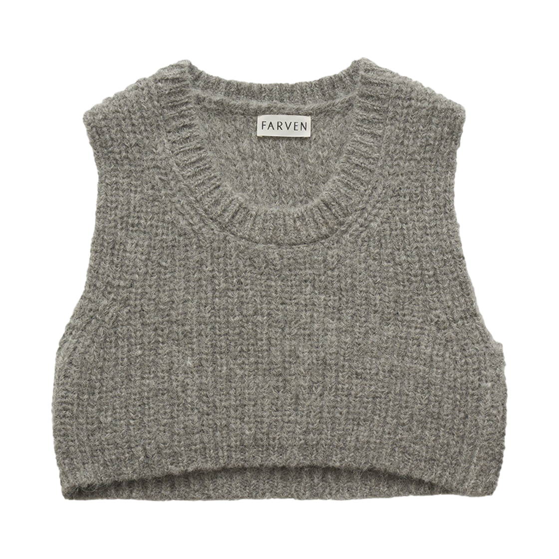 파르벵 앤 알파카 크롭 니트 조끼 그레이