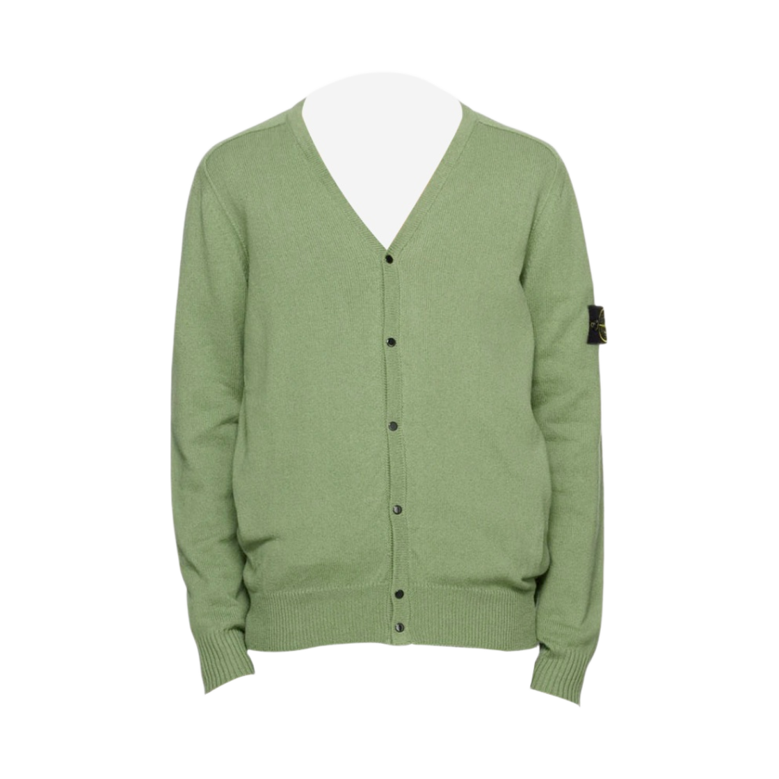 7815527D3-V0055 Stone Island 527D3 V-Neck Knit Cardigan Sage Green - 23SS