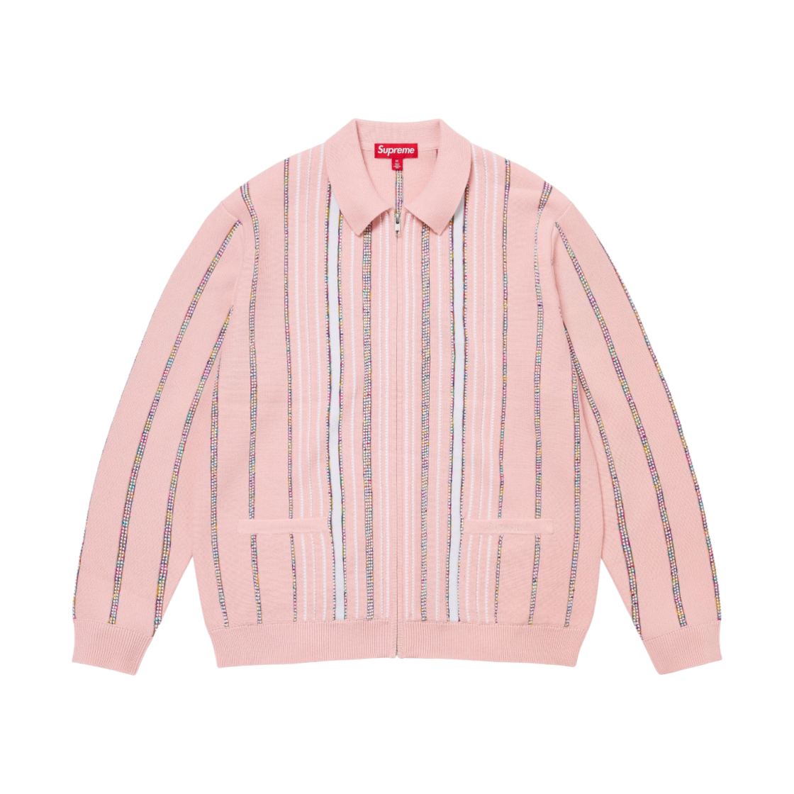 슈프림 스페클 스트라이프 집업 가디건 핑크 - 24FW(Supreme Speckle Stripe Zip Up Cardigan Pink - 24FW) - 1