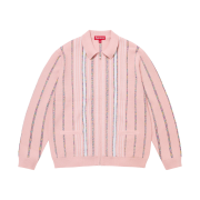 Supreme Speckle Stripe Zip Up Cardigan Pink - 24FW