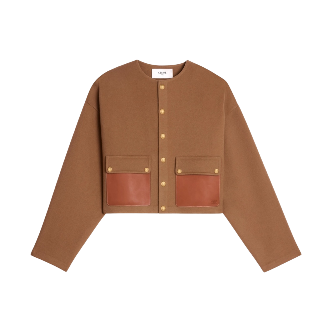 (W) 셀린느 더블 페이스 캐시미어 가디건 스냅 버튼 카멜((W) Celine Double Face Cashmere Cardigan with Snap Buttons Camel) - 1