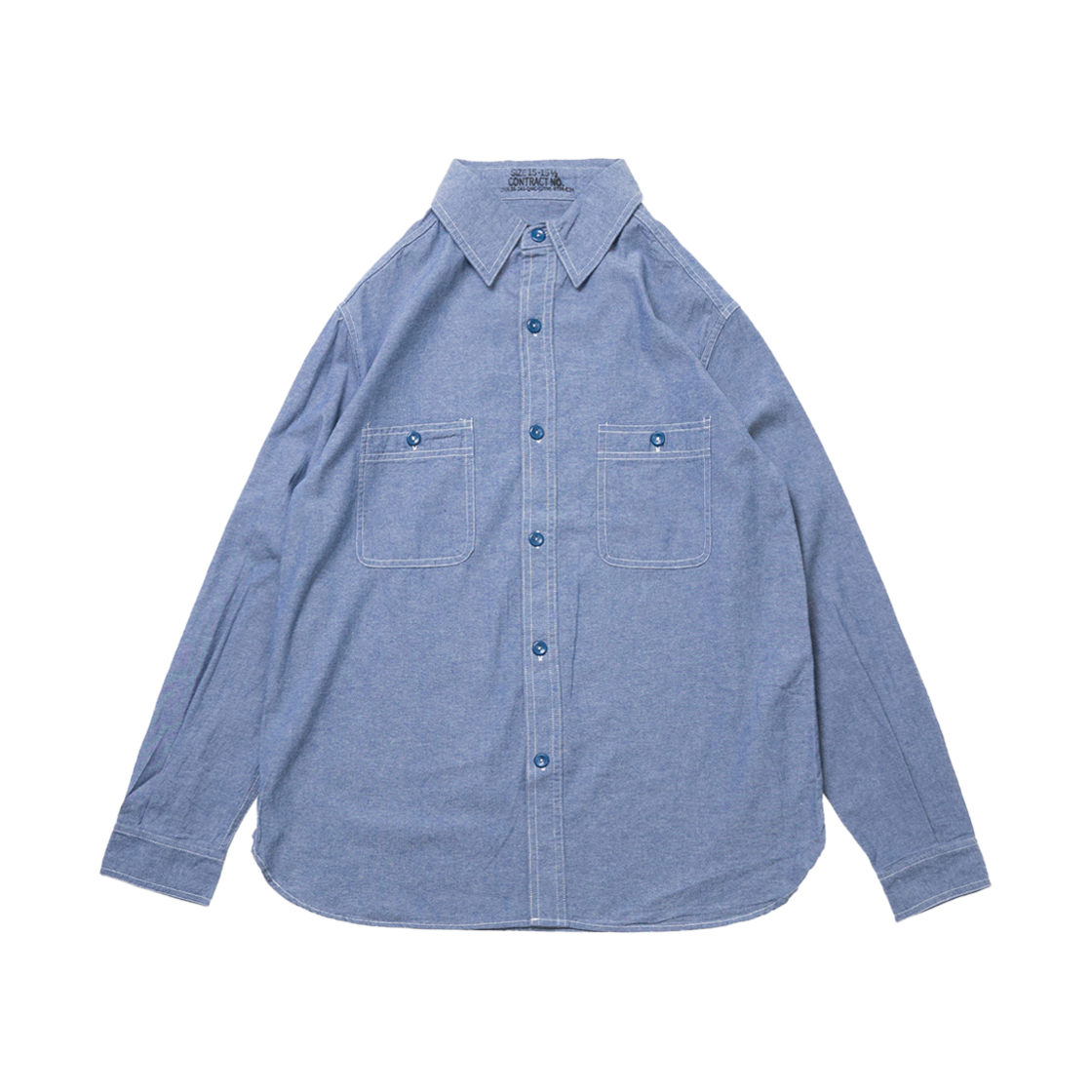 와이엠씨엘 케이와이 US 타입 샴브레이 셔츠 (50's 모델) 블루(YMCL KY US Type Chambray Shirt (50's Model) Blue)