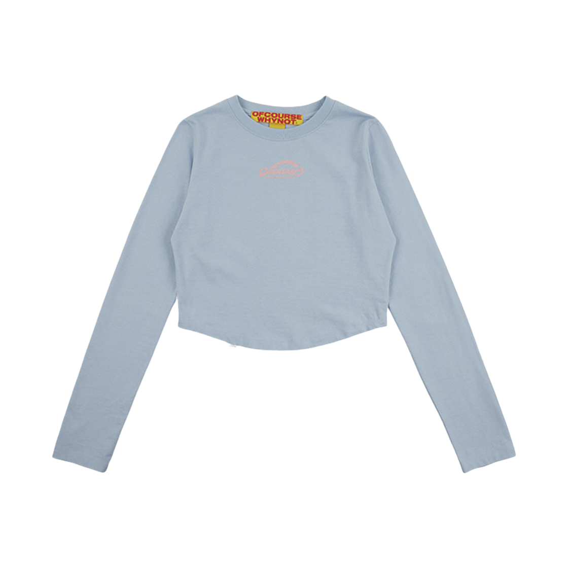 오브콜스와이낫 유어 스탠다드 크롭 롱슬리브 탑 라이트 블루