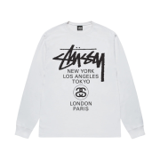 Stussy World Tour LS T-Shirt White 2024