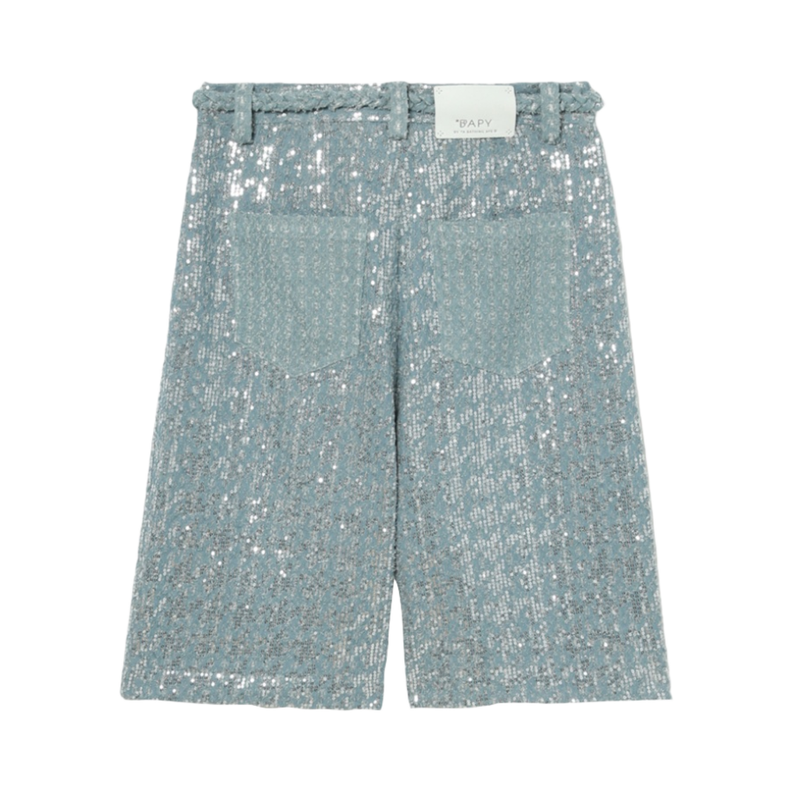 (W) 베이프 시퀸 데님 큐롯 라이트 블루((W) BAPE Sequins Denim Culotte Light Blue) - 2