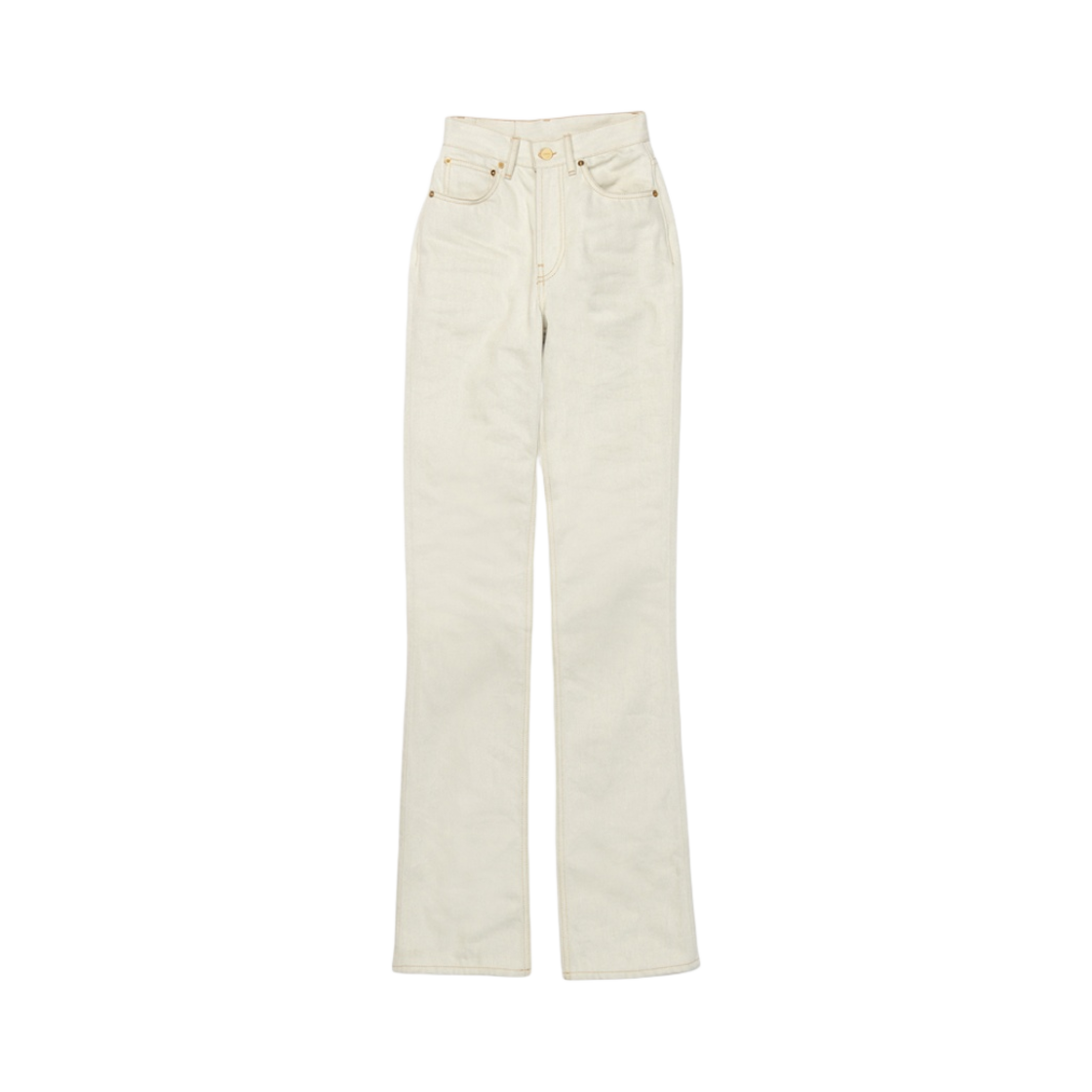 (W) 자크뮈스 르 드 니메스 플레어드 진 오프 화이트 라이트 베이지((W) Jacquemus Le de Nimes Flared Jeans Off White Light Beige) - 1