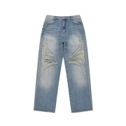 PHOS333 Destroyed Wide Jeans
